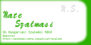 mate szalmasi business card
