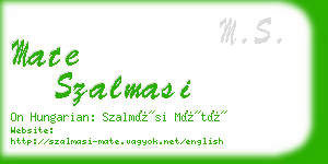 mate szalmasi business card